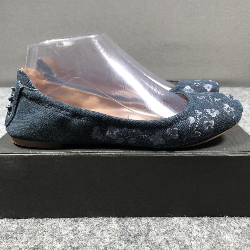 Lucky Brand Shoes Womens Size 7 Blue Denim Floral Slip On Ballet Flats LP-ECHO2 - Picture 8 of 16